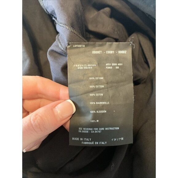 prada authentic Solid Black Textured Vintage Tank A Line Mini Dress 38 Xs - Picture 8 of 8